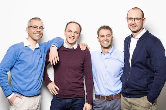 Robert Langer, Ronny Timmreck, Robert Brückner und Matthias Jahnel sind die Gründer von Senorics. Foto: Ellen-Türke-Fotografie für Senorics