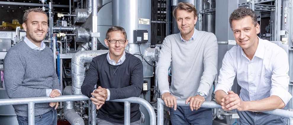 Stephan Garabet, Bernhard Zwinz, Nils Aldag und Christian von Olshausen (v.l.n.r.) bilden die Geschäftsführung von Sunfire. Foto: PR/Sunfire GmbH
